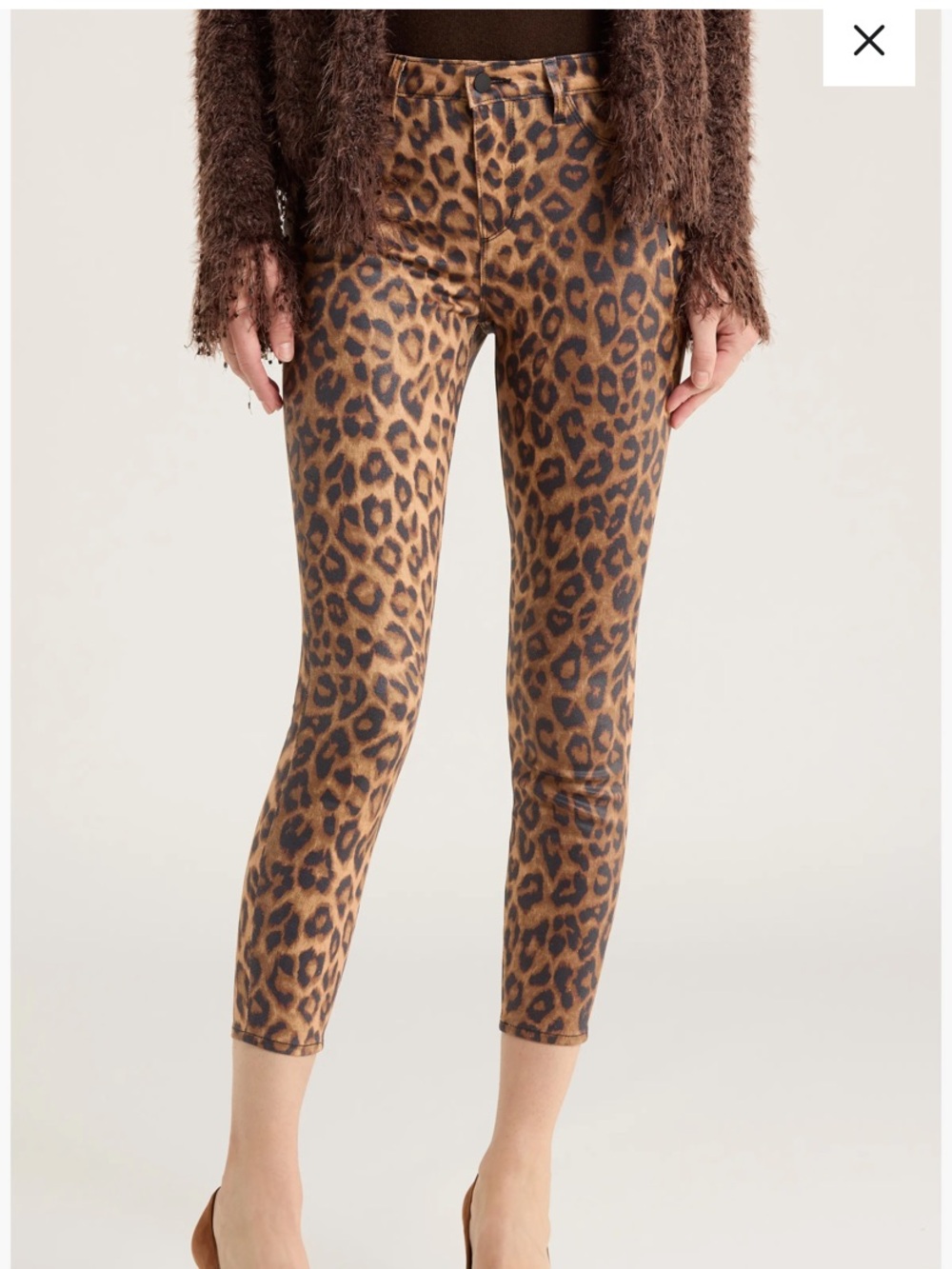 L’AGENCE Margot Skinny High-Waist Cheetah print Pants - Size 24